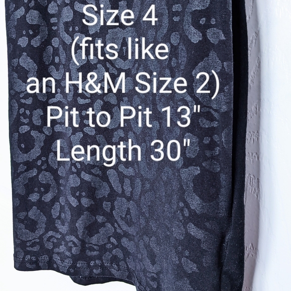 H&M Bodycon Little Black Animal Print Tank Dress, Sz 2 fit. 90s Party Vibes. - Picture 4 of 9